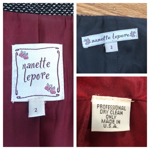 Nanette Lepore Black Tweed Jacket Skirt Suit Set size 2 - Picture 4 of 16